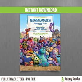 Monsters University Birthday Invitation